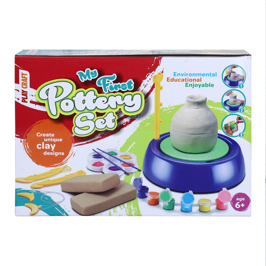 FUN NATION Pottery Making Kit for Kids | Battery Operated Pottery Wheel with Clay, Tools, Paints & Brushes | DIY Art & Craft Kit | Creative Gift for Boys & Girls