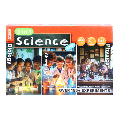 lay Craft (Eksploe) 3-in-1 Science Kit for Kids (8+) | 155+ Experiments | STEM Learning Toy | Biology, Chemistry & Physics Lab Set | DIY Educational Science Kit with 40 + Tools & Materials