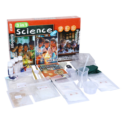 lay Craft (Eksploe) 3-in-1 Science Kit for Kids (8+) | 155+ Experiments | STEM Learning Toy | Biology, Chemistry & Physics Lab Set | DIY Educational Science Kit with 40 + Tools & Materials
