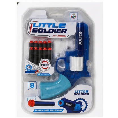 Police Toy Revolver with Soft Foam Darts | Safe Pretend Play Gun | Includes 8 Foam Bullets | Kids Role Play Toy