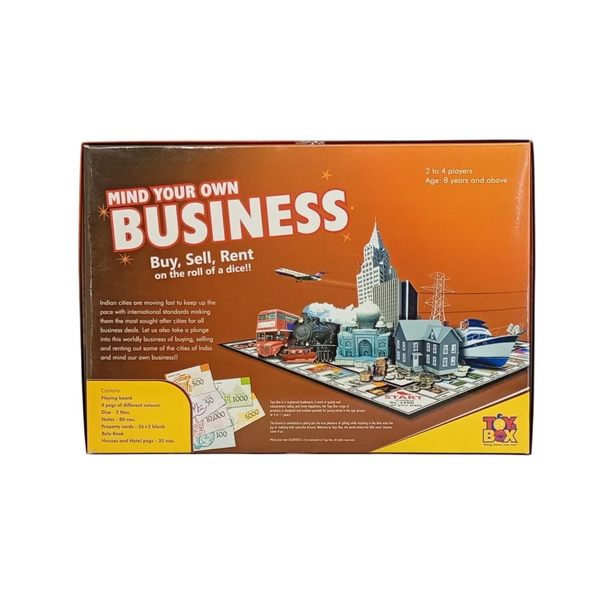 toysbox mind your own business board game | buy sell rent on the roll of a dice for kids | 8 years +