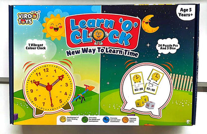 Olympia Learn O' Clock New Way to Learn time 24pcs puzzle and 3Dice Age 5years+