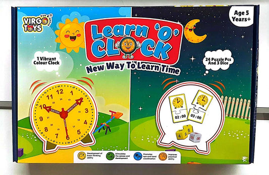 Olympia Learn O' Clock New Way to Learn time 24pcs puzzle and 3Dice Age 5years+