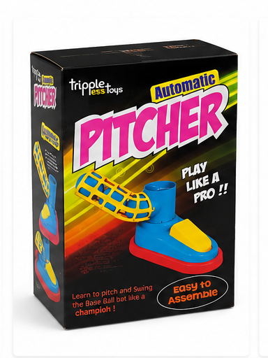 automatic pitcher baseball toy set | bat, balls & pitching machine