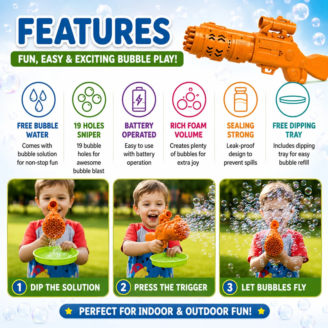 astoreq sniper bubble shooter | 19 holes sniper bubble shooter toy bubble maker